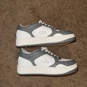 Alo Gray and White Sneakers